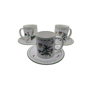 Studio Nova Garden Bloom 3pc Butterflies and Flowers Ceramic Mug and Saucer Set